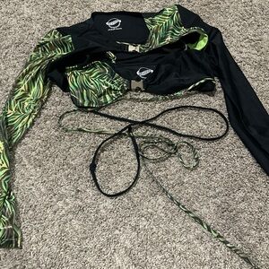 iHeartRaves Green and Black Bikini